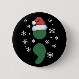 Chapa Redonda De 5 Cm Salud Mental Navidad Depresión Conciencia Xmas