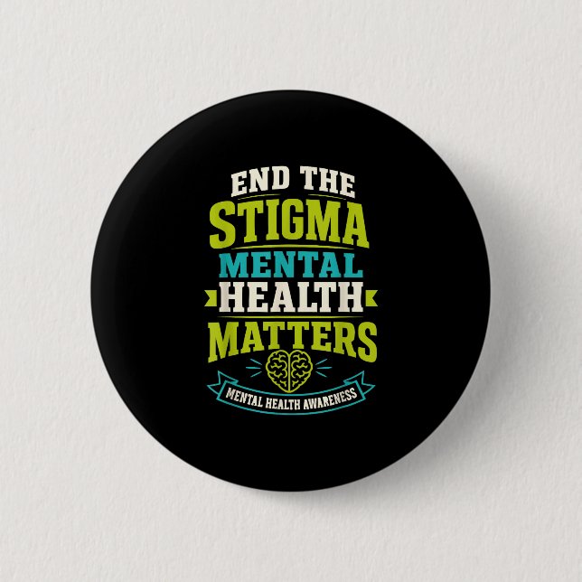 Chapa Redonda De 5 Cm Salud mental, termina con el estigma  (Anverso)