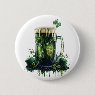 Chapa Redonda De 5 Cm ¡Salud por el Día de San Patricio! Ilustración de