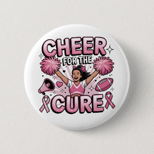 Chapa Redonda De 5 Cm Salud Por El Fútbol Rosa De Cure Leopard Cheer