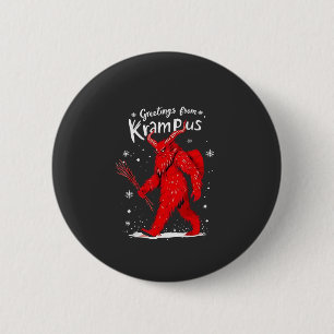 Chapa Redonda De 5 Cm Saludo de Krampus Navidad Navidad