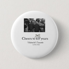 Chapa Redonda De 5 Cm Saludos dorados a boda de 60 años