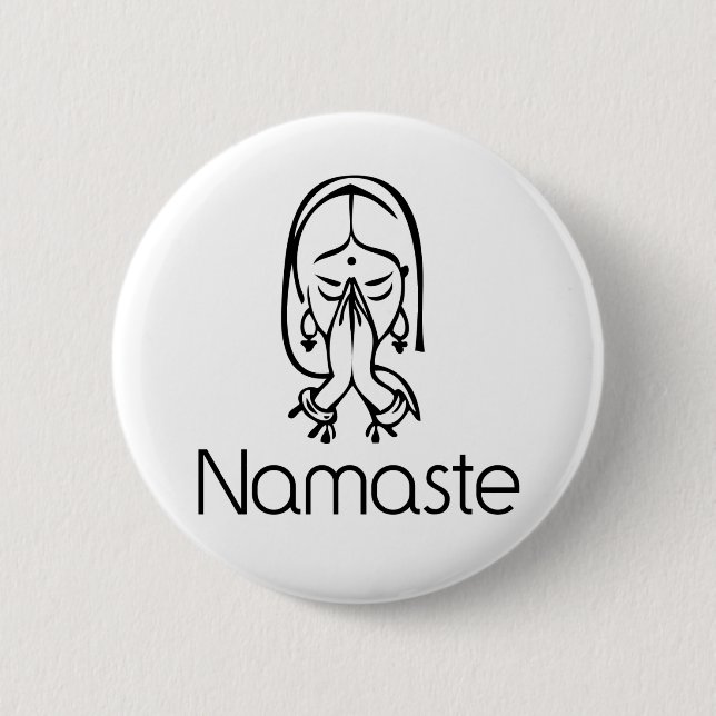Chapa Redonda De 5 Cm Saludos - Namaste (Anverso)