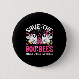 Chapa Redonda De 5 Cm Salva a las abejas Boo Bees cáncer de mama Hallowe