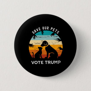 Chapa Redonda De 5 Cm Salva Nuestro Voto de Mascota Trump Gato Divertido