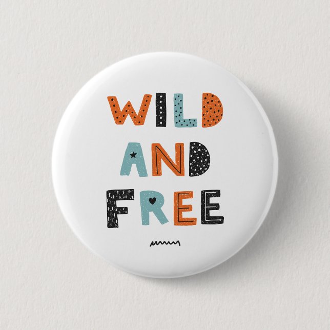 Chapa Redonda De 5 Cm Salvaje y libre | Cartas de Doodle (Anverso)