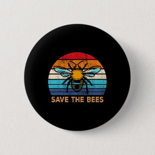 Chapa Redonda De 5 Cm Salvar a las abejas Retro Vintage Cambio Climático