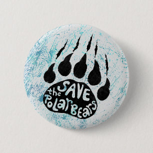 Chapa Redonda De 5 Cm Salvar Los Osos Polares
