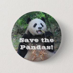 Chapa Redonda De 5 Cm Salvar los pandas gigantes
