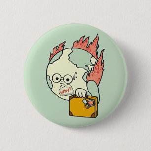 Chapa Redonda De 5 Cm Salvar nuestro planeta - Día de la Tierra