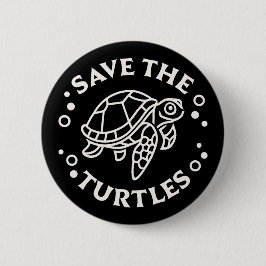 Chapa Redonda De 5 Cm Salvemos a las tortugas y la conservación de la fa