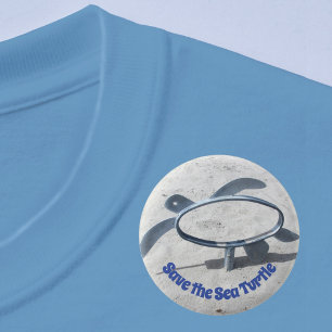 Chapa Redonda De 5 Cm Salvemos el arte de la tortuga marina desaparecien