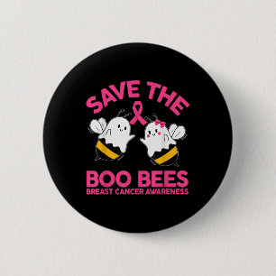 Chapa Redonda De 5 Cm Salven A Las Abejas De Boo Cáncer De Mama Hallowee