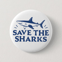 Chapa Redonda De 5 Cm Salven a los tiburones