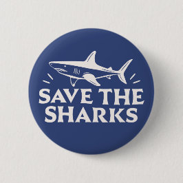 Chapa Redonda De 5 Cm Salven a los tiburones