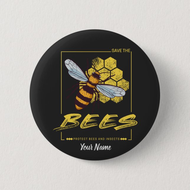 Chapa Redonda De 5 Cm Salven las abejas para apicultores y piratas (Anverso)