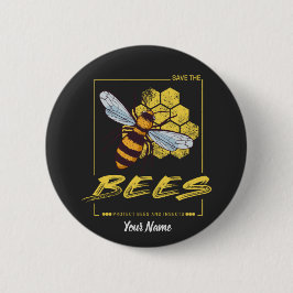 Chapa Redonda De 5 Cm Salven las abejas para apicultores y piratas