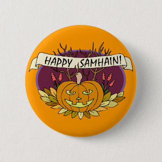 Chapa Redonda De 5 Cm Samhain feliz