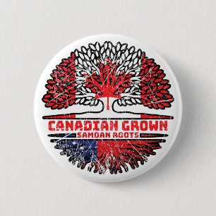 Chapa Redonda De 5 Cm Samoa Samoan Canadá Bandera de raíces de árbol can