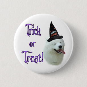 Chapa Redonda De 5 Cm Samoyed Trick