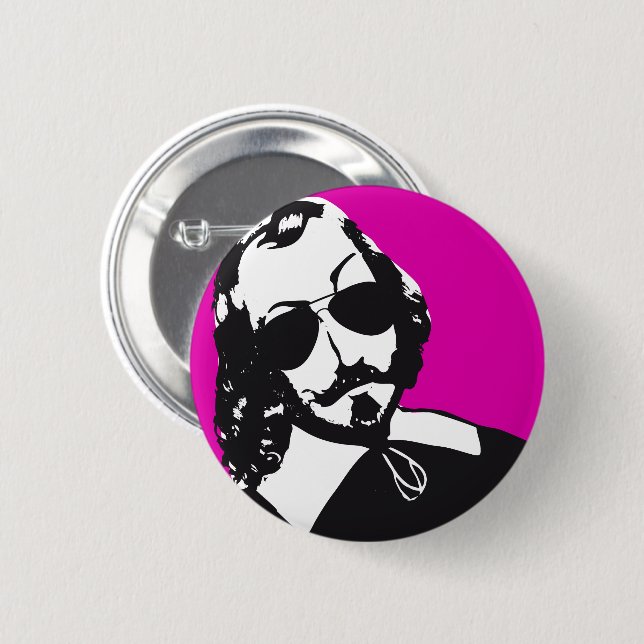 Chapa Redonda De 5 Cm Samuel de Champlain Hipster gafas futur Québec (Anverso y reverso)