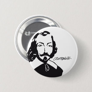 Chapa Redonda De 5 Cm Samuel de Champlain Hipster rosa Québec Francés