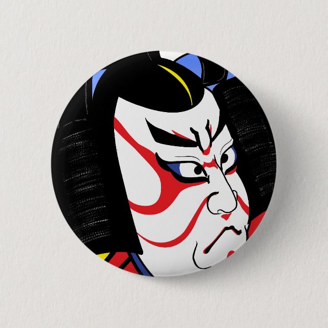 Chapa Redonda De 5 Cm Samurai (Anverso)