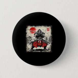 Chapa Redonda De 5 Cm Samurai Bigfoot Japonés Vintage Ukiyo-e Art Warri