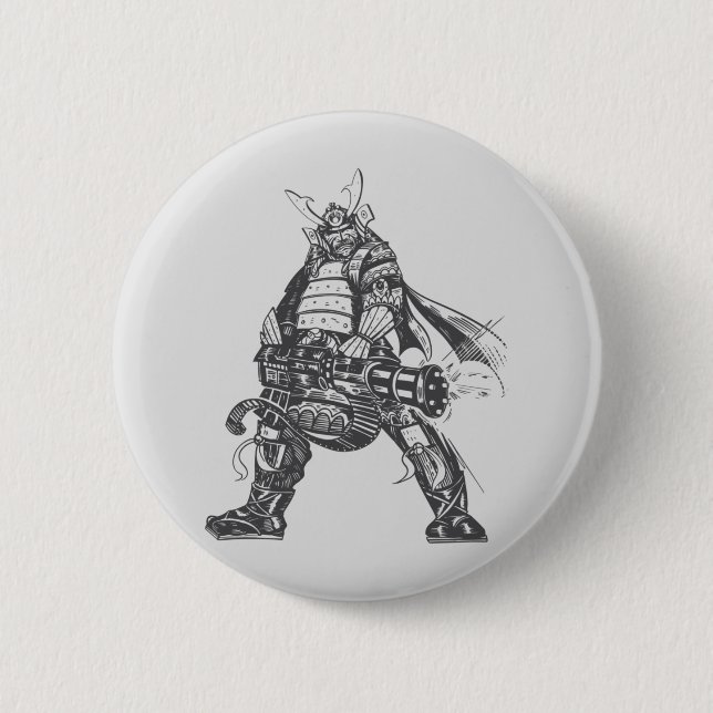 Chapa Redonda De 5 Cm Samurai Gunner (Anverso)