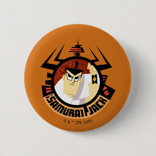 Chapa Redonda De 5 Cm Samurai Jack En El Marco Futurista De Aku