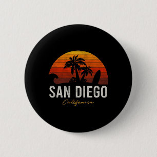 Chapa Redonda De 5 Cm San Diego Beach California Palms Vacation Surf Sun
