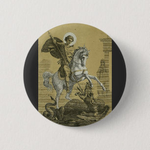 Chapa Redonda De 5 Cm San Jorge y el Dragón Gran Mártir