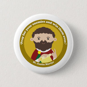 Chapa Redonda De 5 Cm San Justin Martyr