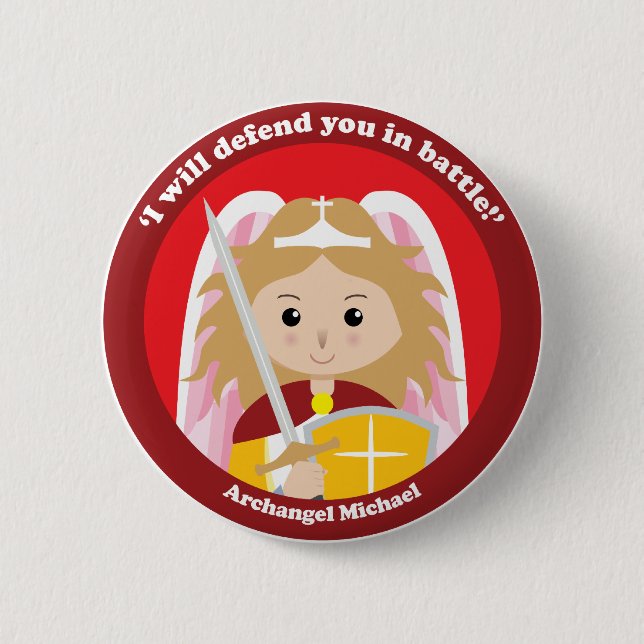 Chapa Redonda De 5 Cm San Miguel el arcángel (Anverso)