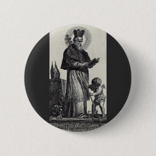 Chapa Redonda De 5 Cm San Patricio Apóstol de Irlanda Arte Monocromo
