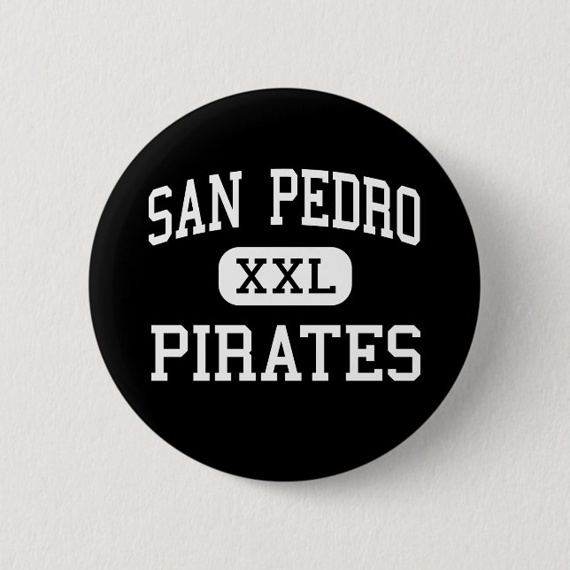 Chapa Redonda De 5 Cm San Pedro - piratas - alto - San Pedro California (Anverso)