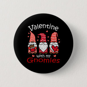 Chapa Redonda De 5 Cm San Valentín con mis Gnomies divertido día de San