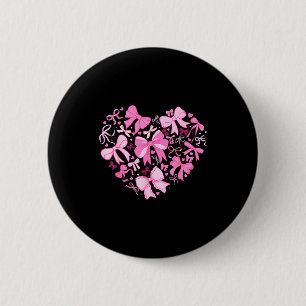 Chapa Redonda De 5 Cm San Valentín Coqueta Rosa Lazo Corazón Mujeres Niñ