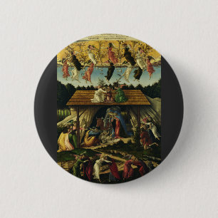 Chapa Redonda De 5 Cm Sandro Botticelli - El Nacimiento Místico – Arte F