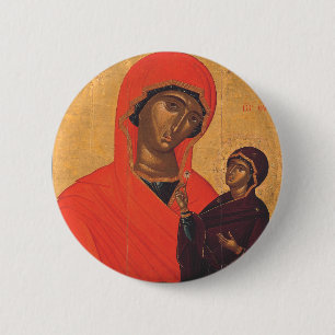 Chapa Redonda De 5 Cm Santa Ana con la Virgen María