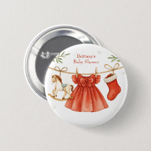 Chapa Redonda De 5 Cm Santa Bebé Ropa de Navidad Línea de Bebé Shower