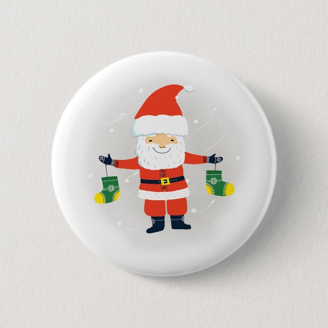 Chapa Redonda De 5 Cm Santa Claus (Anverso)