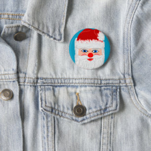 Chapa Redonda De 5 Cm Santa Claus alegre