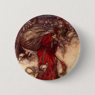 Chapa Redonda De 5 Cm Santa Claus Arthur Rackham