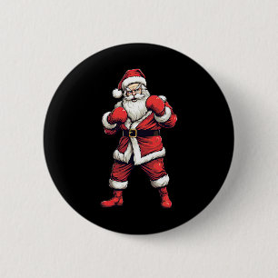 Chapa Redonda De 5 Cm Santa Claus Boxeador Boxeo Kickboxing Navidad Xmas