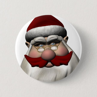 Chapa Redonda De 5 Cm Santa Claus con bigote rojo