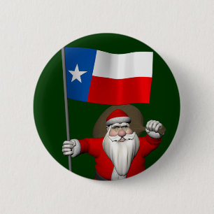 Chapa Redonda De 5 Cm Santa Claus con el fin de Texas