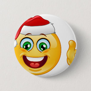 Chapa Redonda De 5 Cm santa claus emoji