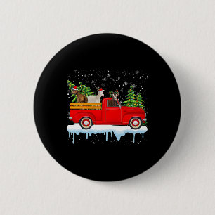 Chapa Redonda De 5 Cm Santa Claus Goat Ride Camión Rojo Navidad Árbol de