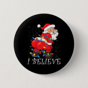 Chapa Redonda De 5 Cm Santa Claus Twerk Me Creo Árbol de Navidad Luces